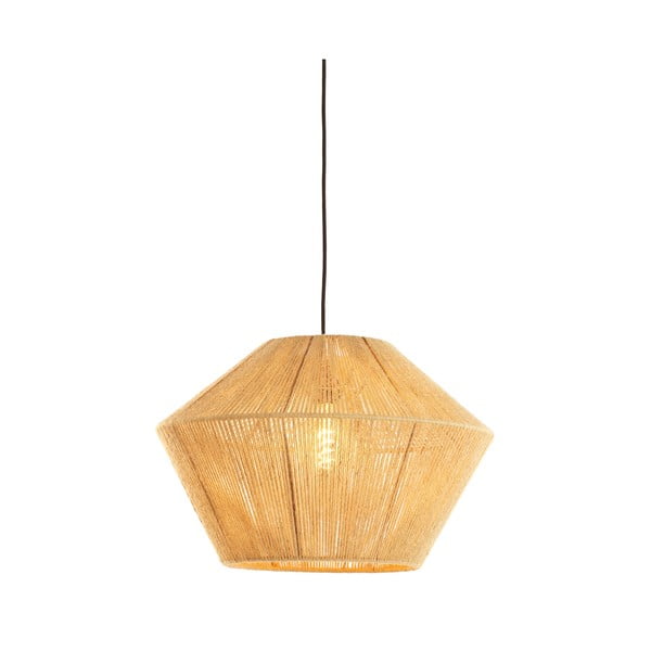 Lampada a sospensione verde chiaro con paralume in juta ø 40 cm Fugia - Light & Living-image-2