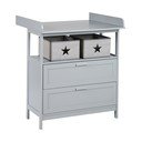 Cassettiera per bambini grigia con fasciatoio 87x100x75 cm Hamburg – Roba