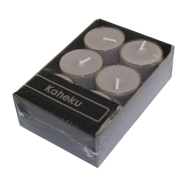 Set di 12 tea light grigio-marrone, durata di combustione 4 h Silea - Ego Dekor