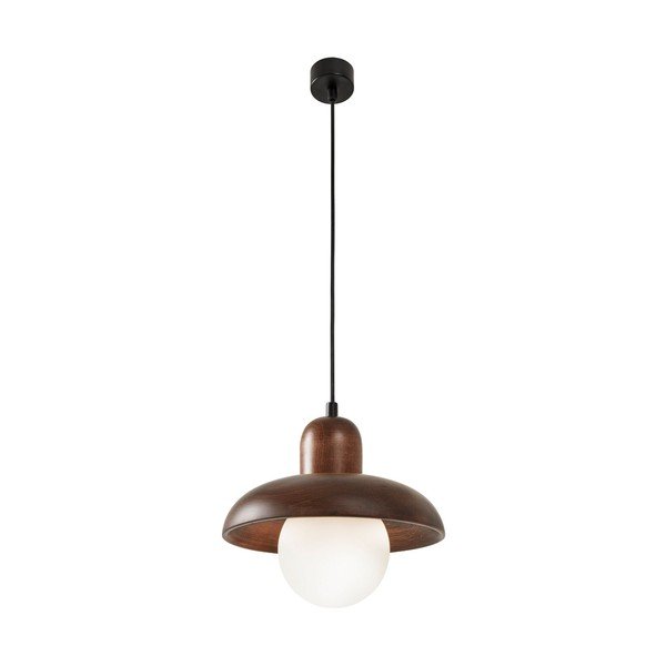 Lampadario marrone con paralume in legno ø 25 cm Elsa – Opviq lights