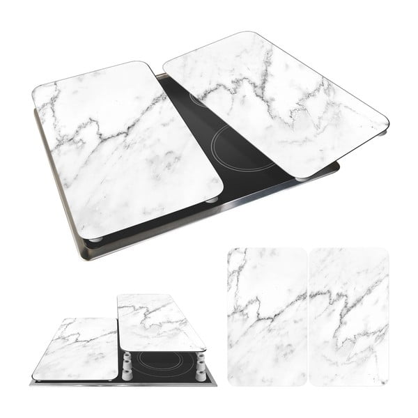 Set di 2 copri stufe in vetro, 52 x 30 cm Marble - Wenko-image-3