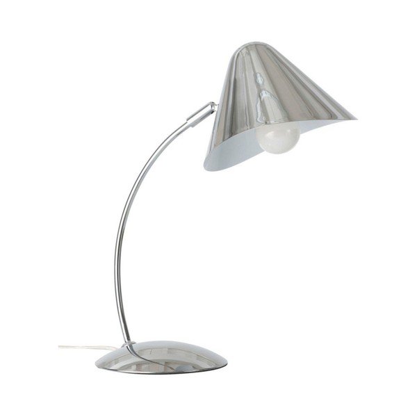 Lampada da tavolo color argento lucido in acciaio con struttura flessibile (altezza totale 40 cm) Nathan – Ellos Home