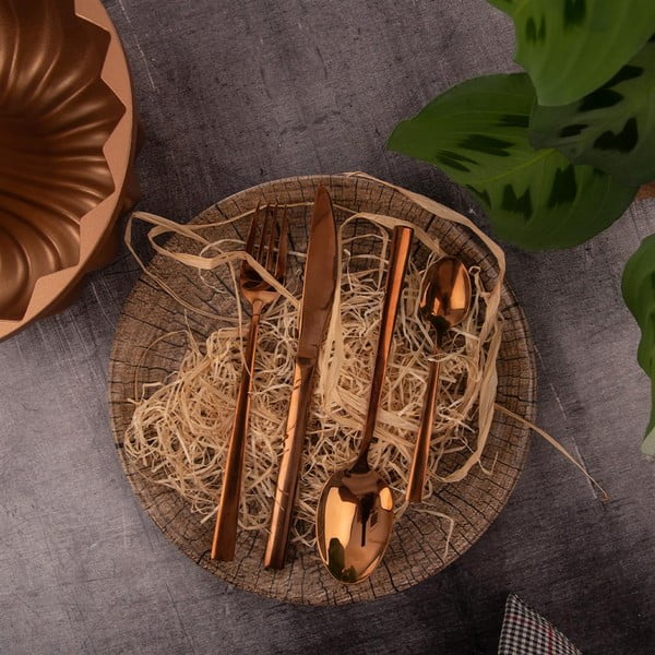 Posate in acciaio inox color rame 24 pezzi Copper - Orion-image-4