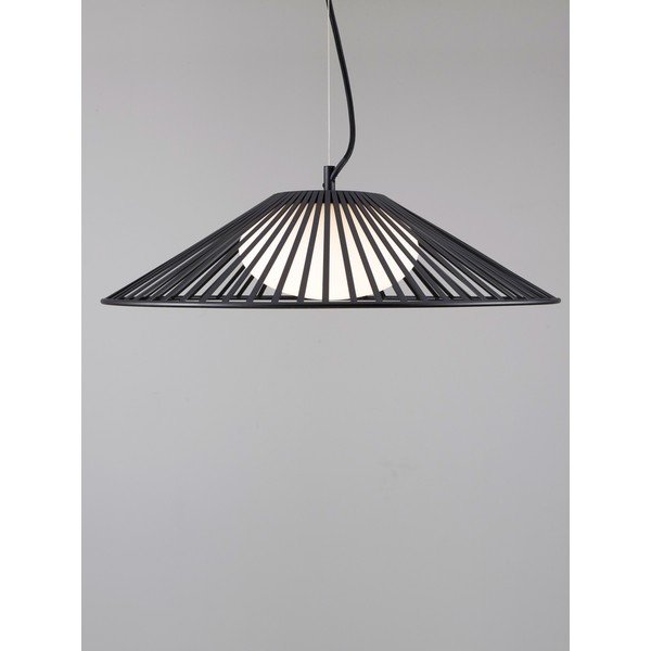 Lampadario LED nero opaco in metallo con paralume in vetro ø 50 cm Brume – Nova Luce-image-4