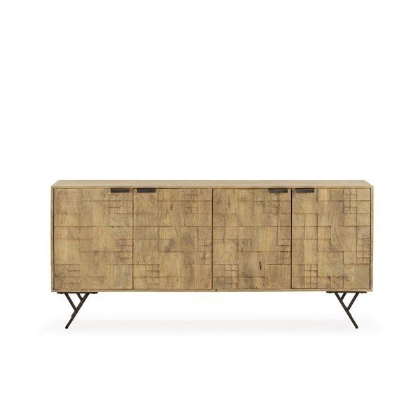 Credenza di colore naturale in mango massiccio 175x78x40 cm Priya – MOME-image-3