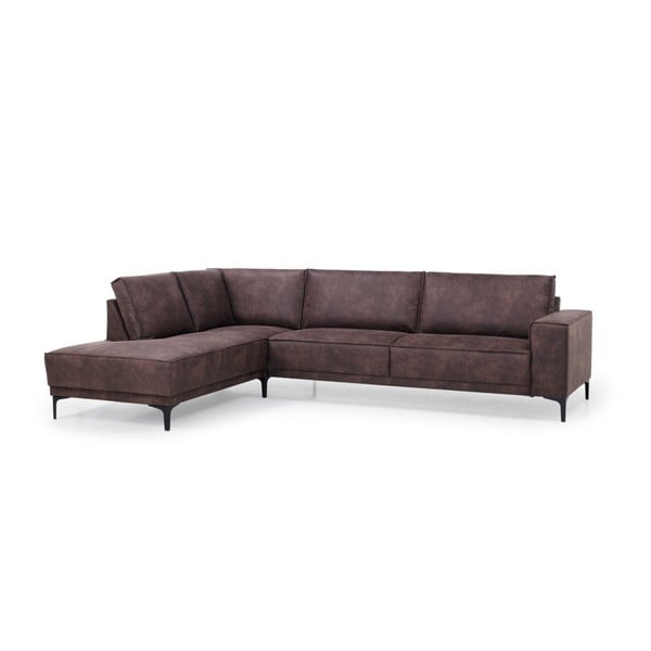 Divano angolare in similpelle marrone (angolo sinistro) Copenhagen - Scandic-image-2