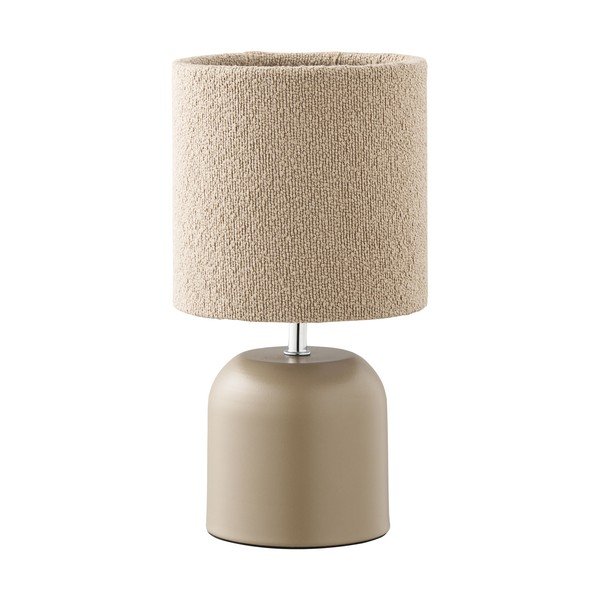 Lampada da tavolo beige in metallo con paralume in tessuto (altezza totale 24 cm) Morley – House Nordic