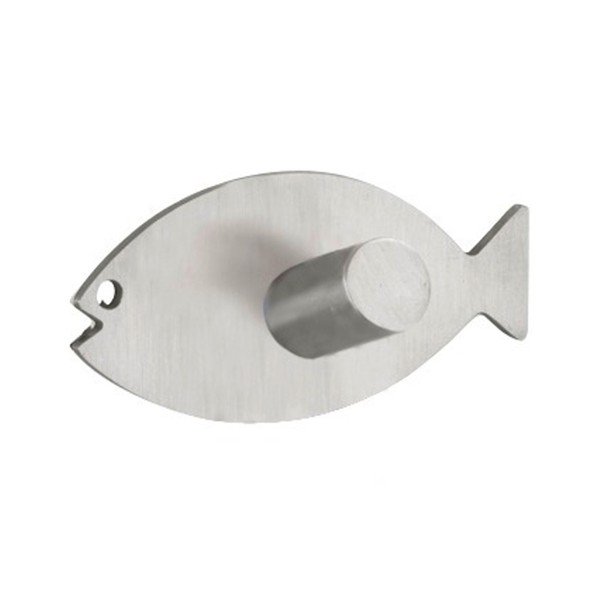 Gancio da parete autoportante in argento Fish - Wenko-image-1