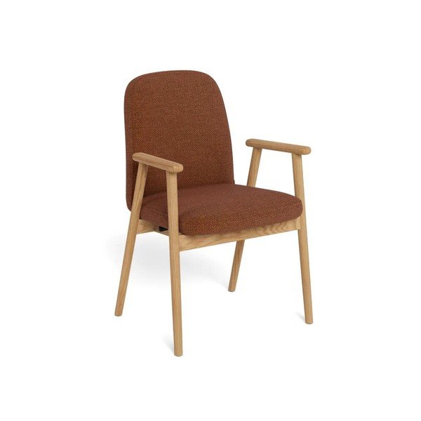 Sedie da pranzo in set color terracotta imbottito con braccioli 2 pz Calvin – Actona