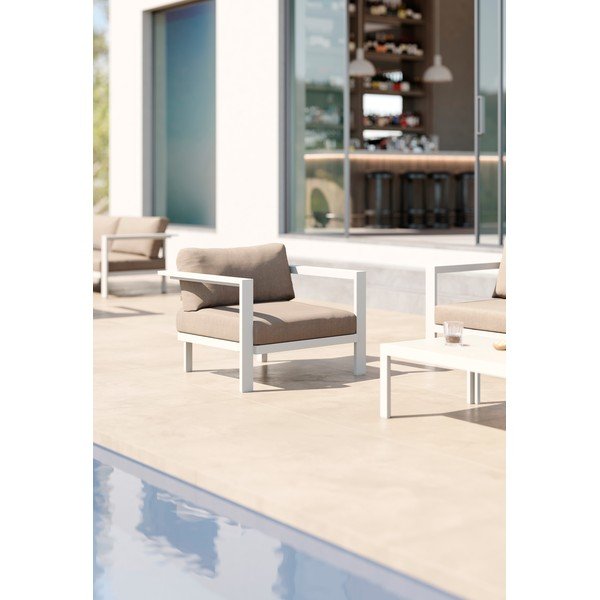 Sedia da giardino color crema Cubic - Diphano-image-1