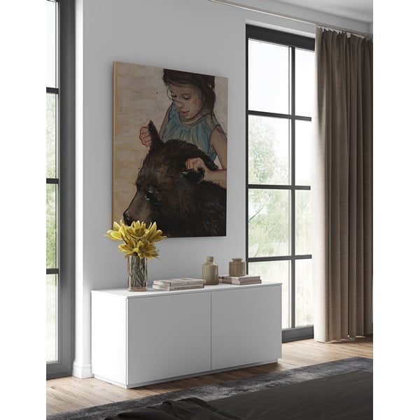 Cassettiera bassa bianca 120x54 cm Join - TemaHome-image-1