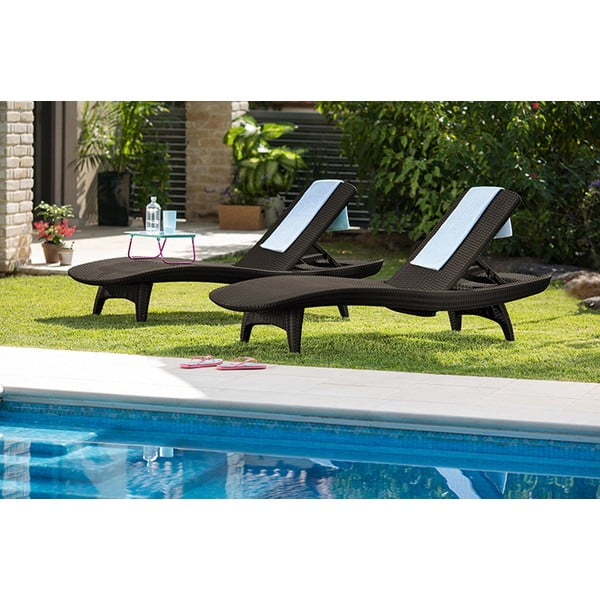 Sdraio da giardino in plastica marrone scuro Pacific - Keter-image-1