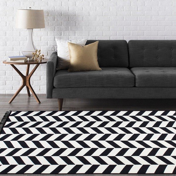 Tappeto bifacciale in bianco e nero Morpheus, 140 x 215 cm - Cihan Bilisim Tekstil-image-4