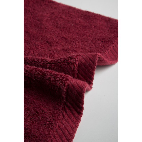 Set di 3 asciugamani in cotone rosso scuro Lisa Coral - El Delfin-image-2