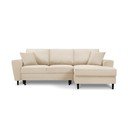 Divano angolare beige allungabile e con contenitore (con penisola a destra/con chaise lounge) con rivestimento in velluto a coste Kyoto – Cosmopolitan Design