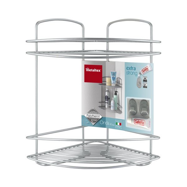 Bagno a due livelli Scaffale ad angolo Onda - Metaltex-image-1