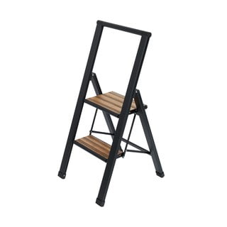 Scala pieghevole antiscivolo in alluminio nero Stepladder II. - Wenko