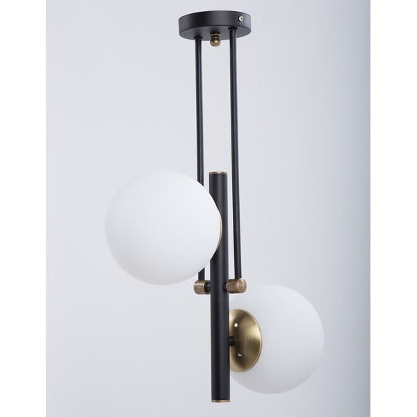 Plafoniera bianca e nera con paralume in vetro ø 15 cm Libra – Squid Lighting-image-2