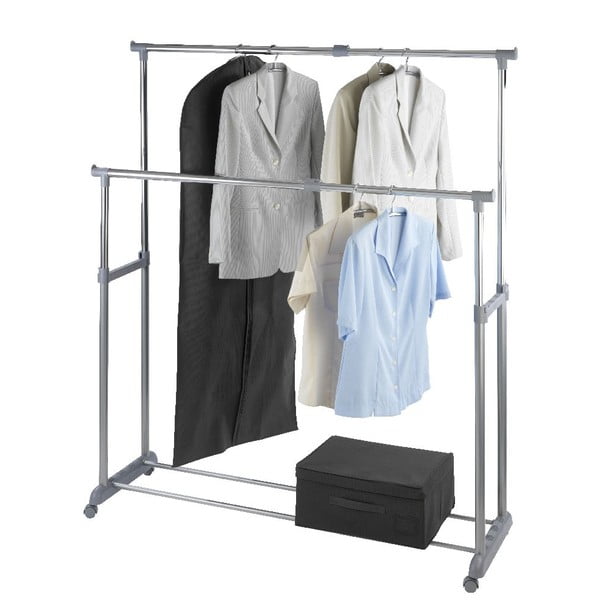 Appendiabiti telescopico/mobile in metallo grigio Twin - Wenko-image-3