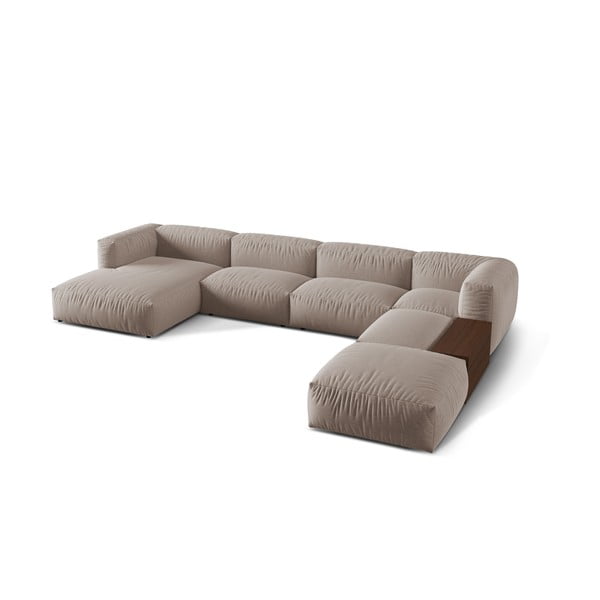 Divano angolare componibile beige (angolo destro/U) Martina - Micadoni Home-image-2