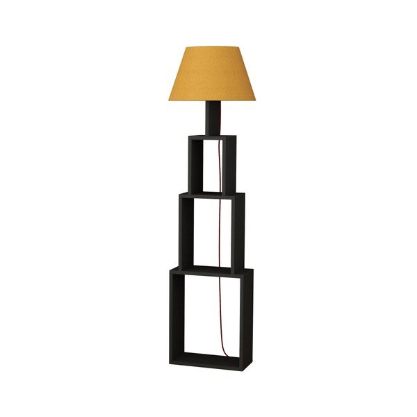 Lampada a stelo antracite con paralume giallo Tower - Homitis