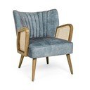 Poltrona blu polveroso con rivestimento in velluto Virna – Bizzotto