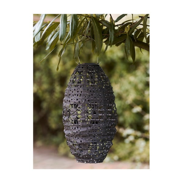 Lanterna a LED grigio scuro con alimentazione a pannelli solari da esterno (altezza totale 40 cm) Foxdale – House Nordic-image-1