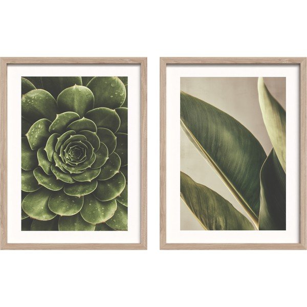 Set di dipinti stampati con cornice inclusa 2 pz 30x40 cm Beauty Green – Styler