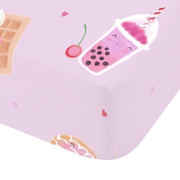 Lenzuolo con angoli per bambini rosa per letto singolo 90x190 cm Sweet Treats – Catherine Lansfield