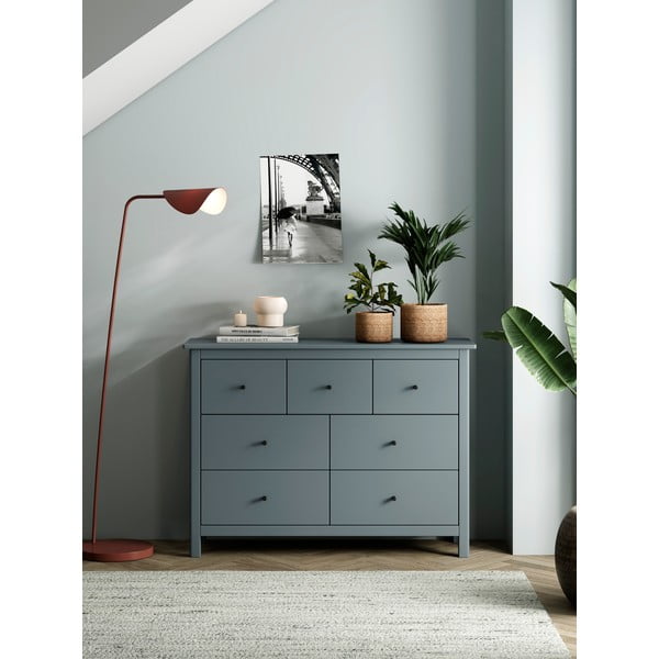 Cassettiera verde polveroso in pino massiccio 110x80x40 cm Misti – Marckeric-image-1