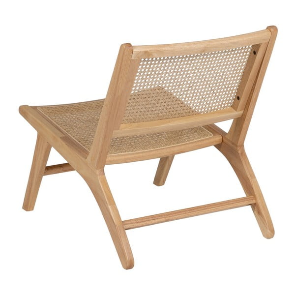 Poltrona con schienale in rattan in colore naturale - Ixia-image-3