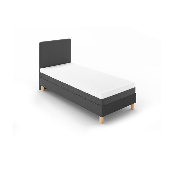 Letto singolo imbottito grigio scuro con rete 90x200 cm - Cosmopolitan Design-image-1