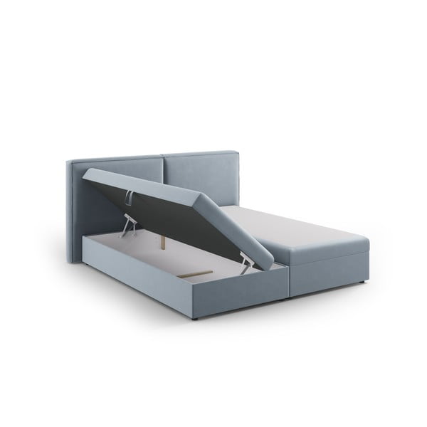 Letto boxspring azzurro con contenitore 180x200 cm Arendal - Cosmopolitan Design-image-2