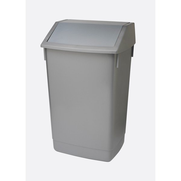 Cestino grigio con coperchio incernierato , 41 x 33,5 x 68 cm - Addis
