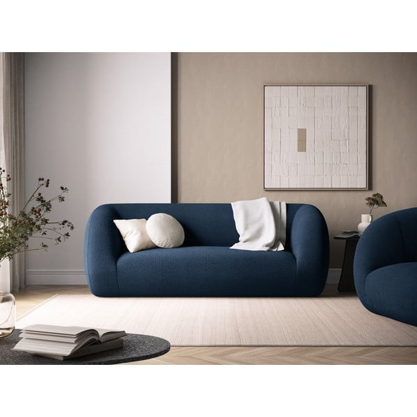 Divano in tessuto bouclé blu 210 cm Essen - Cosmopolitan Design-image-1