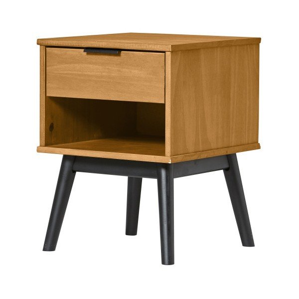 Comodino in legno di pino marrone Estela - Marckeric-image-2