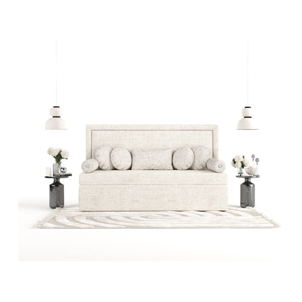 Letto singolo imbottito crema 100x200 cm Scala - Maison de Rêve-image-4