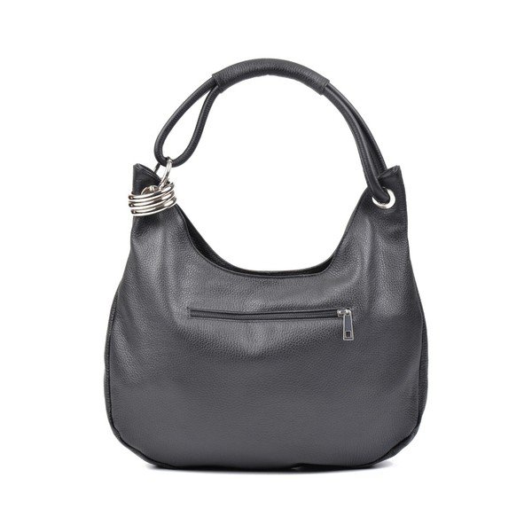 Černá kožená kabelka Carla Ferreri Giuliya-image-3