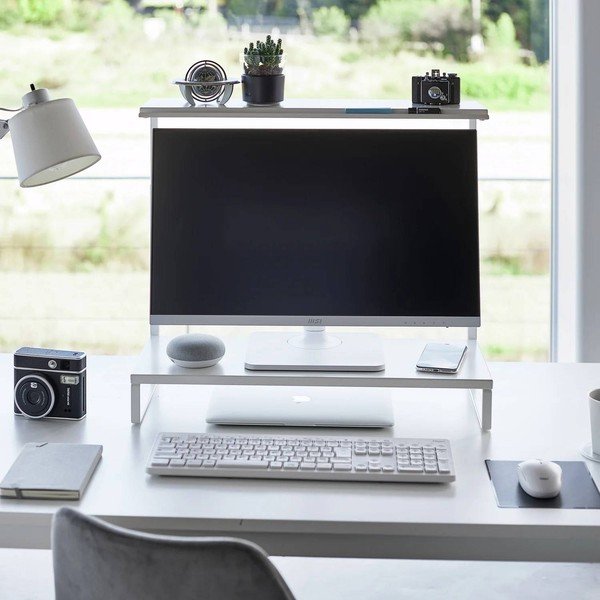 Supporto per monitor bianco in metallo Tower – YAMAZAKI-image-1