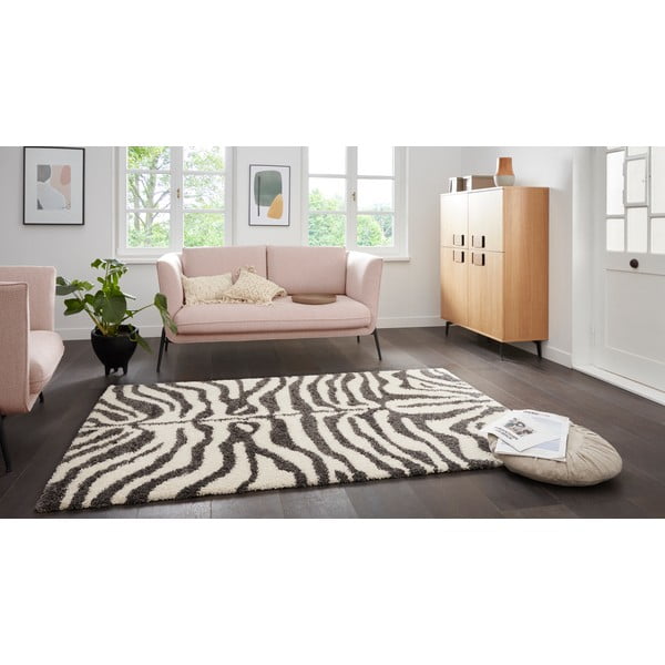 Tappeto grigio/beige 150x80 cm Striped Animal - Ragami-image-1