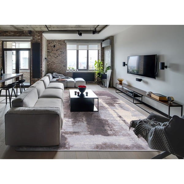 Tappeto in lana grigio 200x300 cm Mist - Agnella-image-1