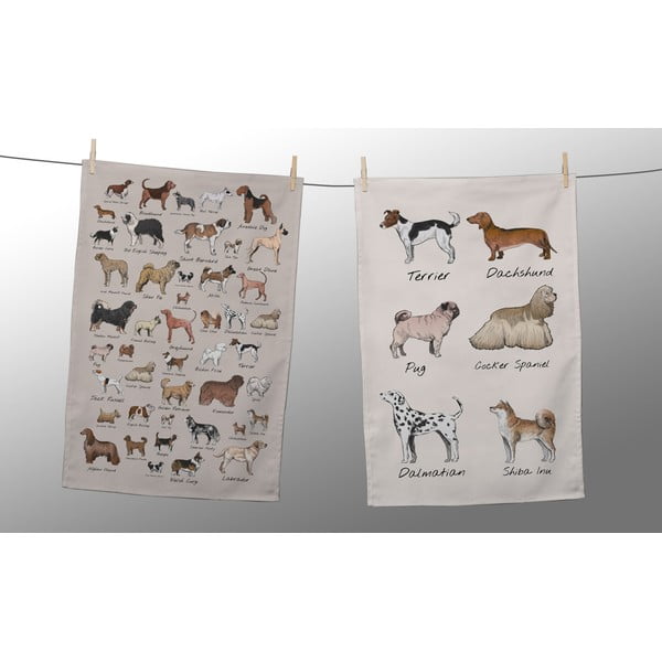 Set di 2 tovaglioli , 47 x 65 cm Dog Types - Little Nice Things