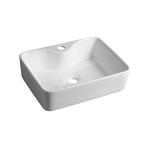 Lavabo in ceramica bianca , 48 x 37 cm Balena - Sapho