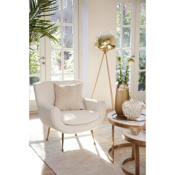 Poltrona crema in bouclé Vinstra - Light & Living-image-1