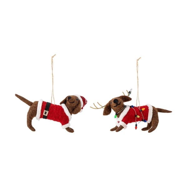 Ornamenti natalizi in lana in set da 2 Monty - Bloomingville