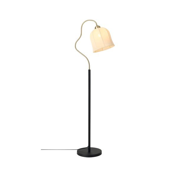 Lampada da terra bianca/nera in tessuto (altezza totale 150 cm) Bell – Ellos Home