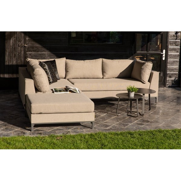 Divano da giardino beige, angolo sinistro Sicilie - Exotan-image-1