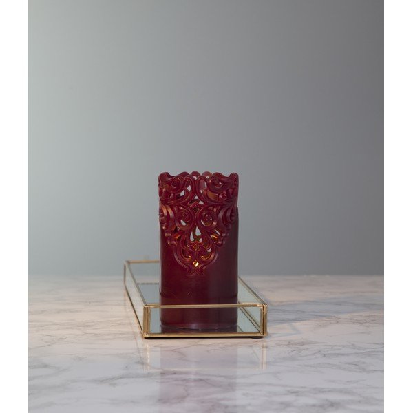 Candela LED a cera rossa, altezza 15 cm Clary - Star Trading-image-1