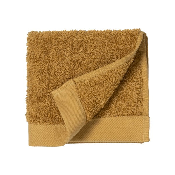 Asciugamano giallo in spugna di cotone Golden, 30 x 30 cm Comfort Organic - Södahl