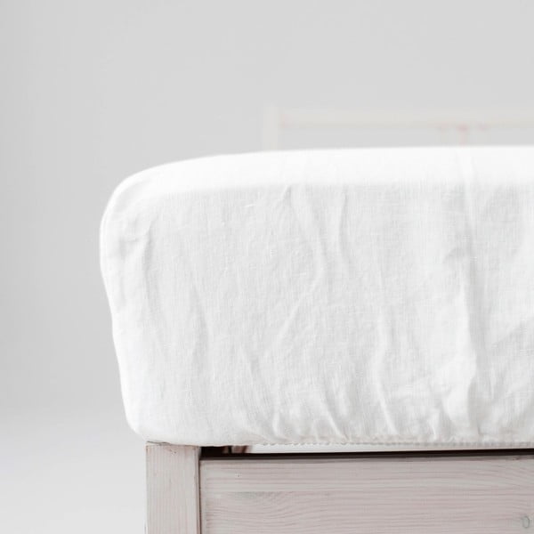 Lenzuolo bianco in lino con angoli 180x200 cm - Linen Tales-image-3